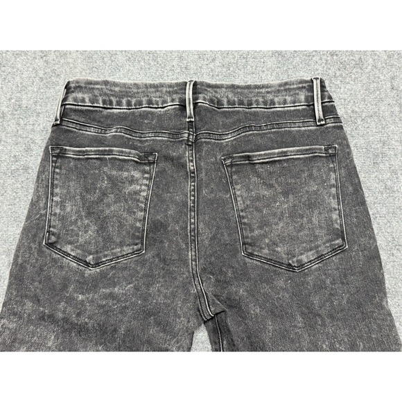 Frame Denim Denim - FRAME Jeans Womens 30 Black Le Crop Mini Boot Distressed Cropped LCMBRA710